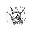 Mimikyu with Christmas hat tattoo design idea