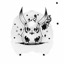 Mimikyu with Christmas hat tattoo design idea