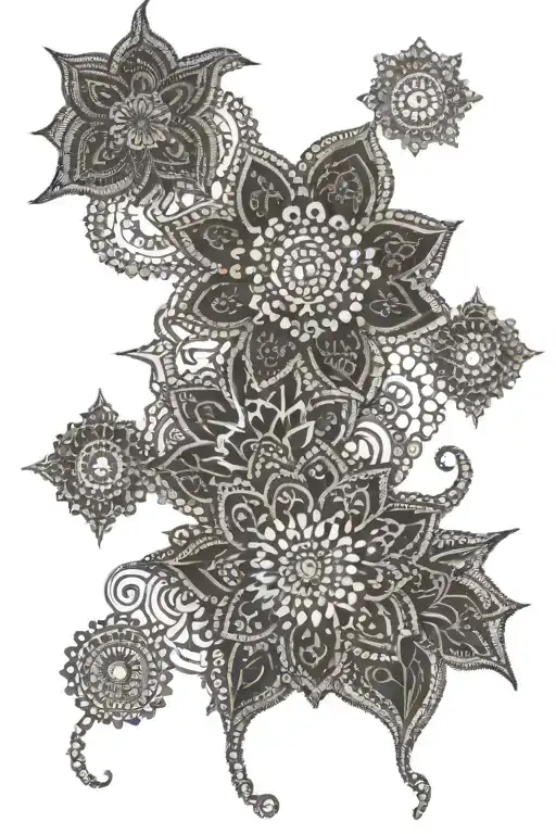 henna inspired patterns tattoo design idea