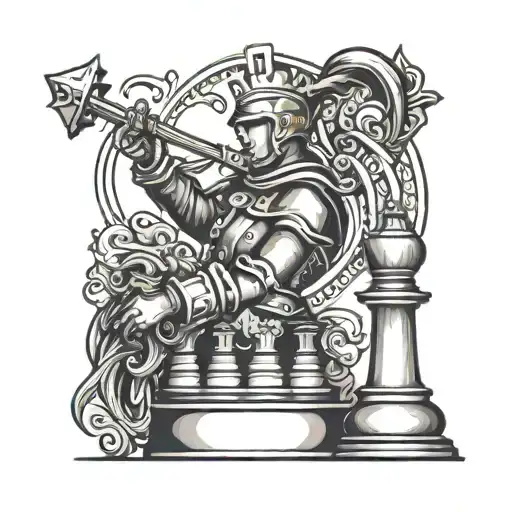 soldier chess queen chess piece tattoo design idea