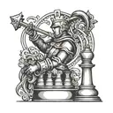 soldier chess queen chess piece tattoo design idea