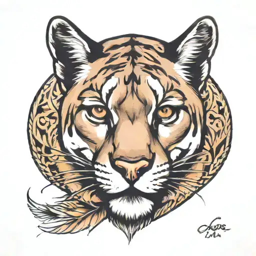cougar  tattoo design idea
