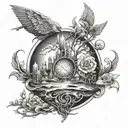 a tattoo symbolizing creating your own world and reality tattoo design idea
