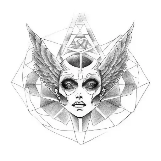 Half angel half demon  tattoo design idea