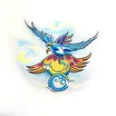 phoenix flying in the clouds with open wings tattoo design idea