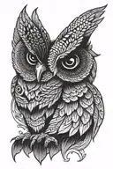 owl with wings tattoo design idea