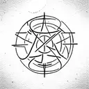 celestial, vertical symbols tattoo design idea