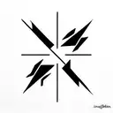 celestial, vertical symbols tattoo design idea