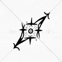 celestial, vertical symbols tattoo design idea