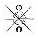 celestial, vertical symbols tattoo design idea