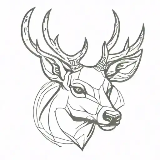deer head tattoo design idea