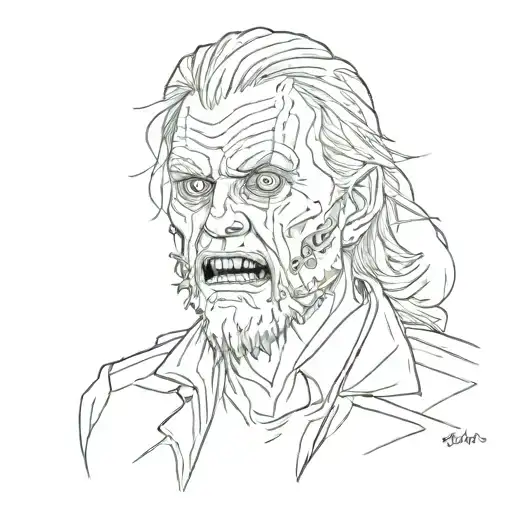 horror movie characters tattoo design idea