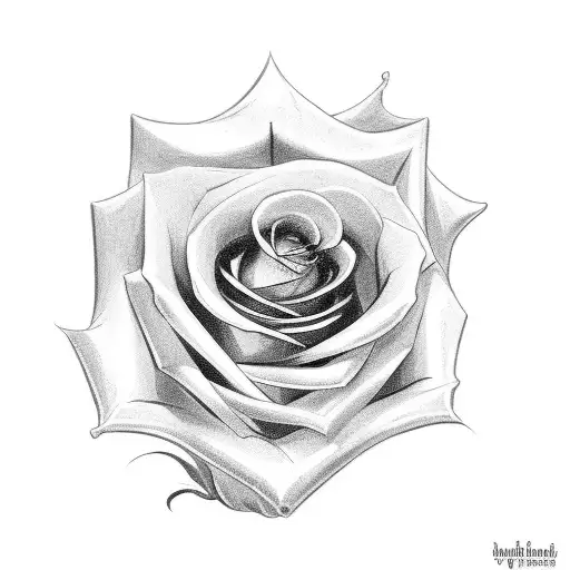 rose with a snap wrapping around tattoo design idea