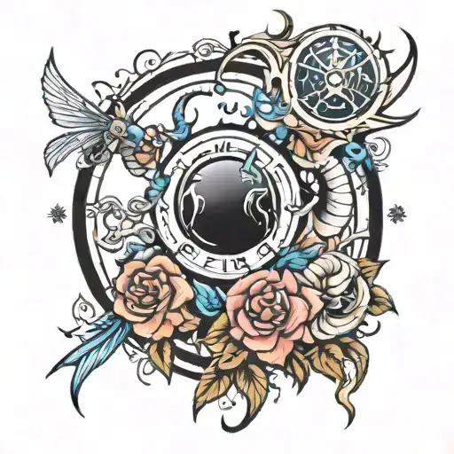Scorpio + Virgo + Sagittarius astro sign tattoo design idea
