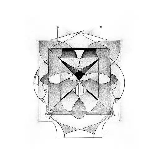 bauhaus abstract shapes tattoo design idea