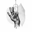 baby's hand with solo leveling style tattoo design idea