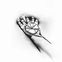 baby's hand with solo leveling style tattoo design idea