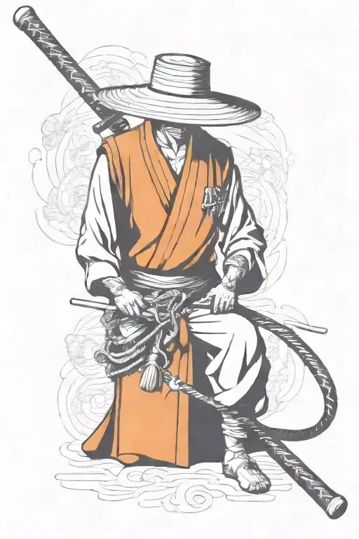 straw hat ronin  tattoo design idea