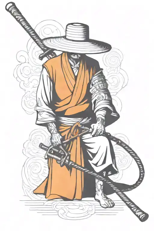 straw hat ronin  tattoo design idea