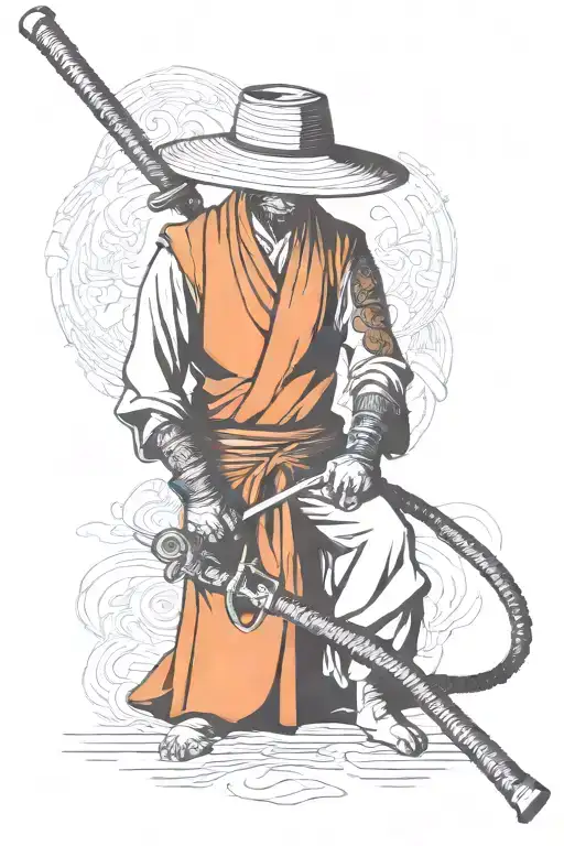 straw hat ronin  tattoo design idea