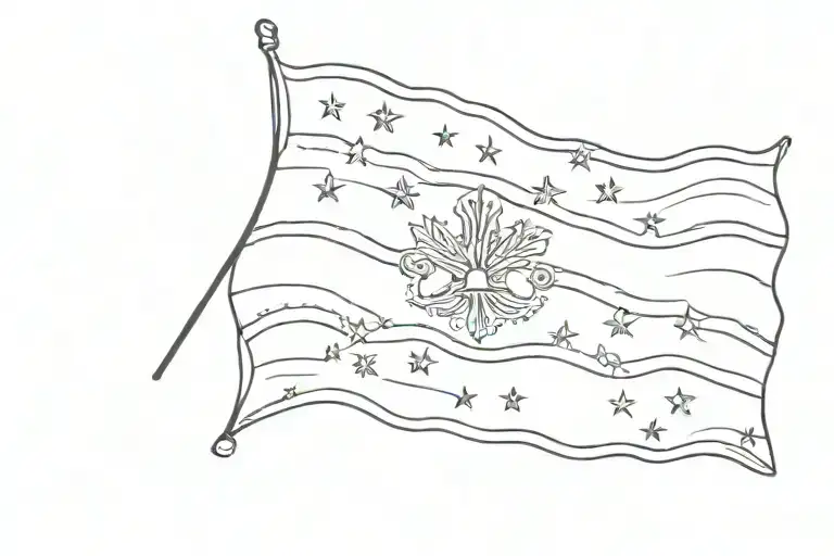 whiskey rebellion flag tattoo design idea