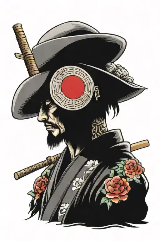 straw hat ronin  tattoo design idea