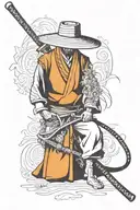 straw hat ronin  tattoo design idea