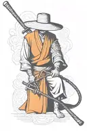 straw hat ronin  tattoo design idea
