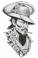 straw hat ronin  tattoo design idea