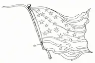 whiskey rebellion flag tattoo design idea