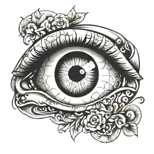  eye watching over map of Israel  tattoo design idea