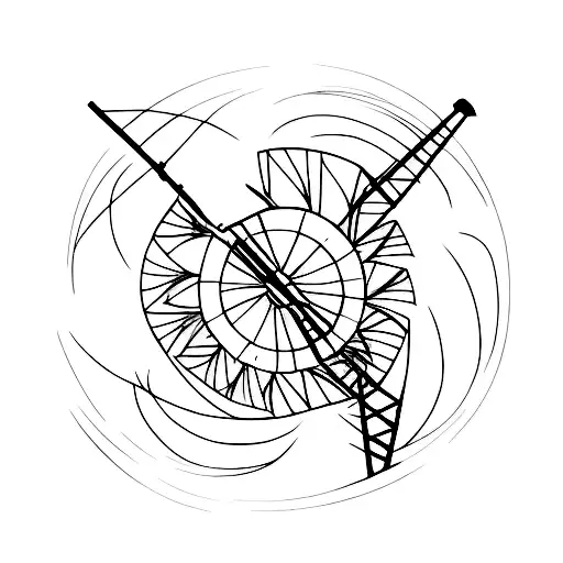 windmill tattoo design idea