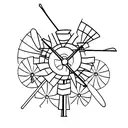 windmill tattoo design idea