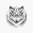 A blackwork tattoo featuring a wolf, lion, and raven intertwined in a nautical compass tattoo design idea