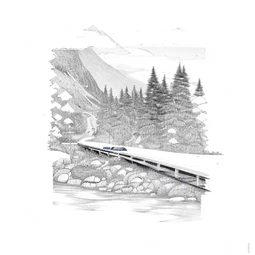 rivers and roads tattoo design idea