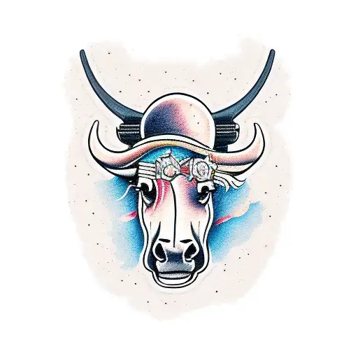 rocking horse bison gun rham tattoo design idea