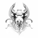 rocking horse bison tattoo design idea