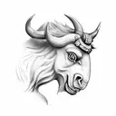 rocking horse bison tattoo design idea