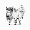 rocking horse bison tattoo design idea