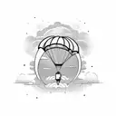 military airdrope parachute  tattoo design idea