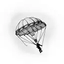 military airdrope parachute  tattoo design idea