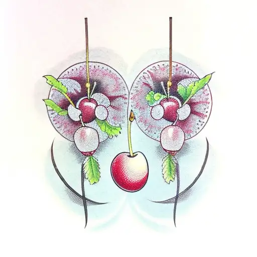 two cherries tattoo design idea