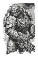 doom slayer mark tattoo design idea
