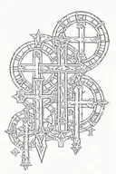 roman numeral 3 crosses tattoo design idea