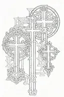 roman numeral 3 crosses tattoo design idea