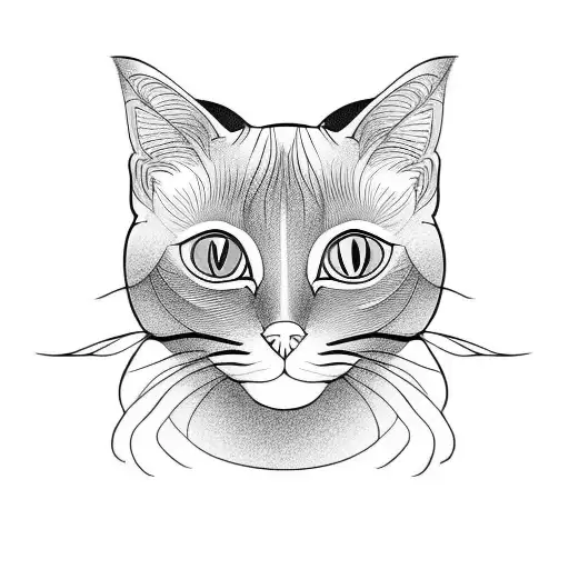 siamese cat sitting full body tattoo design idea