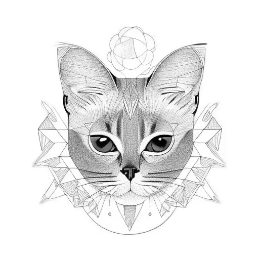 siamese cat face tattoo design idea