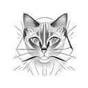 siamese cat face tattoo design idea
