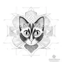 siamese cat face tattoo design idea