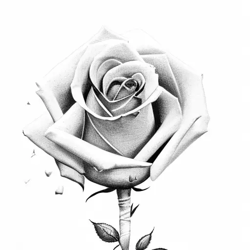 pink rose with mix colours  tattoo design idea
